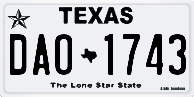 TX license plate DAO1743