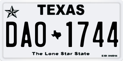 TX license plate DAO1744
