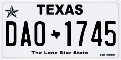 TX license plate DAO1745