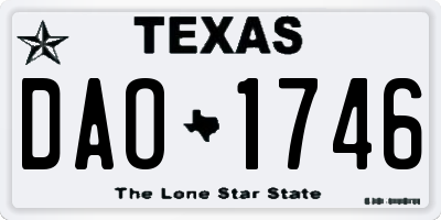 TX license plate DAO1746