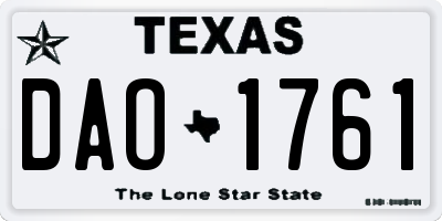 TX license plate DAO1761