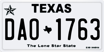 TX license plate DAO1763