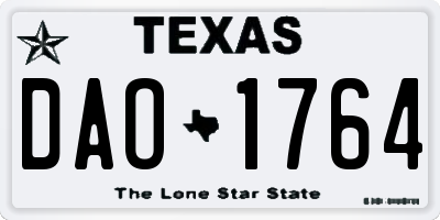 TX license plate DAO1764