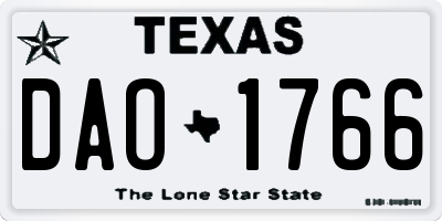 TX license plate DAO1766
