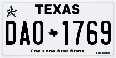 TX license plate DAO1769