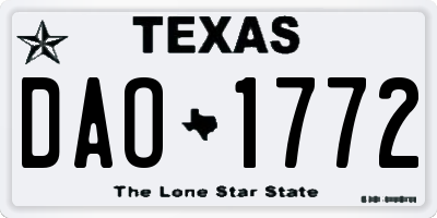 TX license plate DAO1772