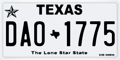 TX license plate DAO1775