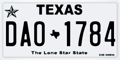 TX license plate DAO1784