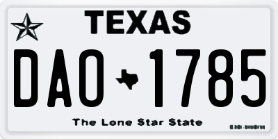 TX license plate DAO1785