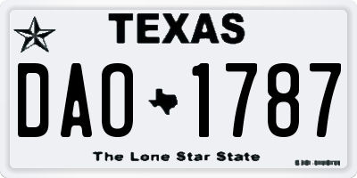 TX license plate DAO1787