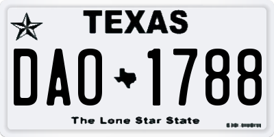 TX license plate DAO1788