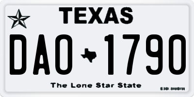 TX license plate DAO1790