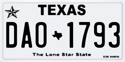 TX license plate DAO1793