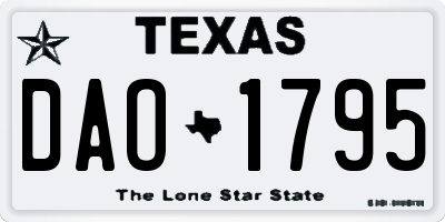 TX license plate DAO1795