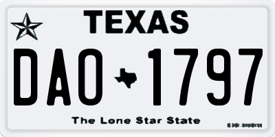 TX license plate DAO1797