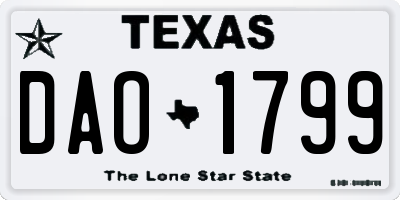 TX license plate DAO1799