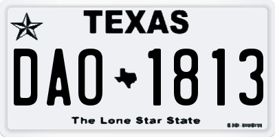 TX license plate DAO1813