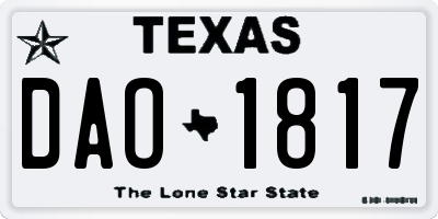 TX license plate DAO1817