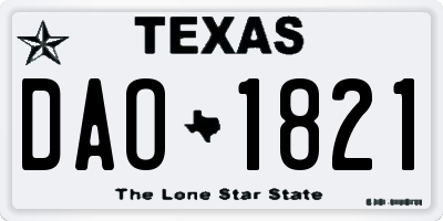 TX license plate DAO1821