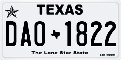 TX license plate DAO1822