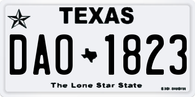 TX license plate DAO1823