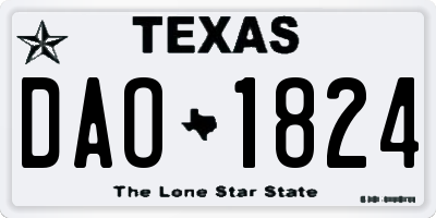 TX license plate DAO1824
