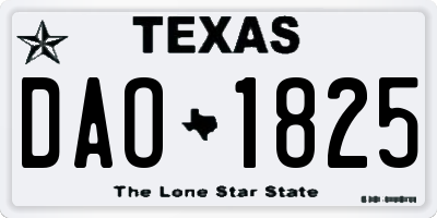 TX license plate DAO1825