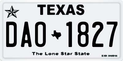 TX license plate DAO1827