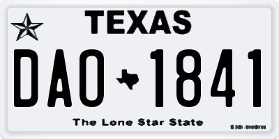 TX license plate DAO1841