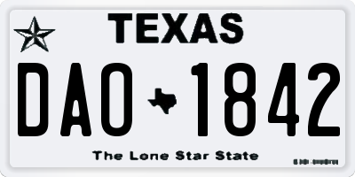 TX license plate DAO1842