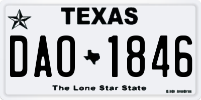 TX license plate DAO1846
