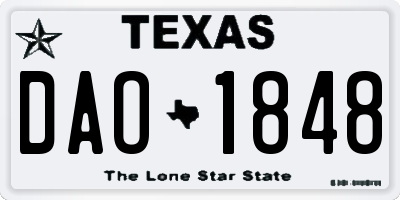 TX license plate DAO1848