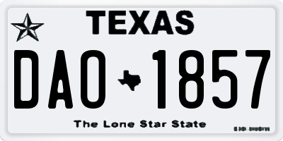 TX license plate DAO1857