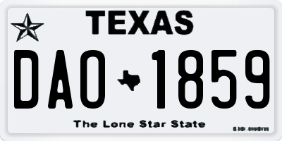 TX license plate DAO1859