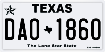 TX license plate DAO1860