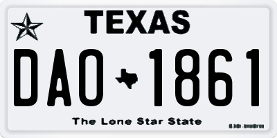 TX license plate DAO1861
