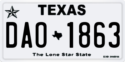 TX license plate DAO1863