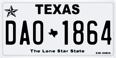 TX license plate DAO1864