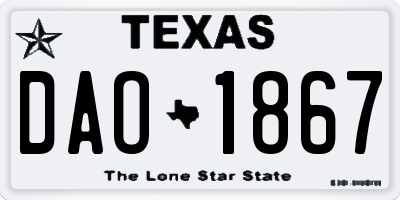 TX license plate DAO1867