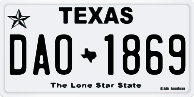 TX license plate DAO1869