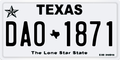 TX license plate DAO1871