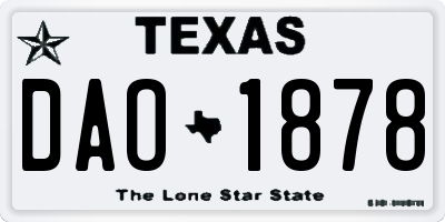 TX license plate DAO1878
