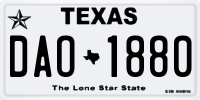 TX license plate DAO1880