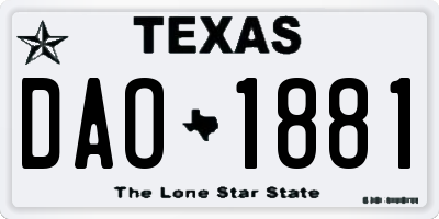 TX license plate DAO1881