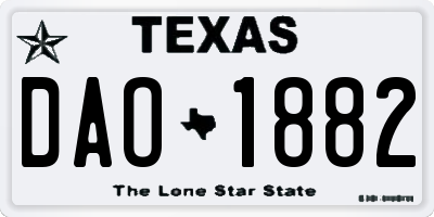 TX license plate DAO1882