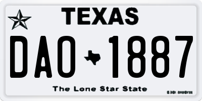 TX license plate DAO1887