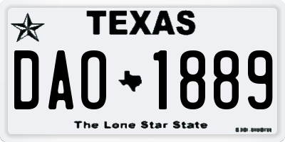 TX license plate DAO1889