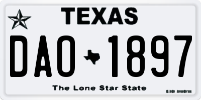 TX license plate DAO1897