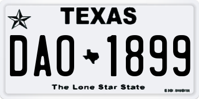 TX license plate DAO1899