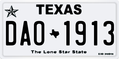 TX license plate DAO1913
